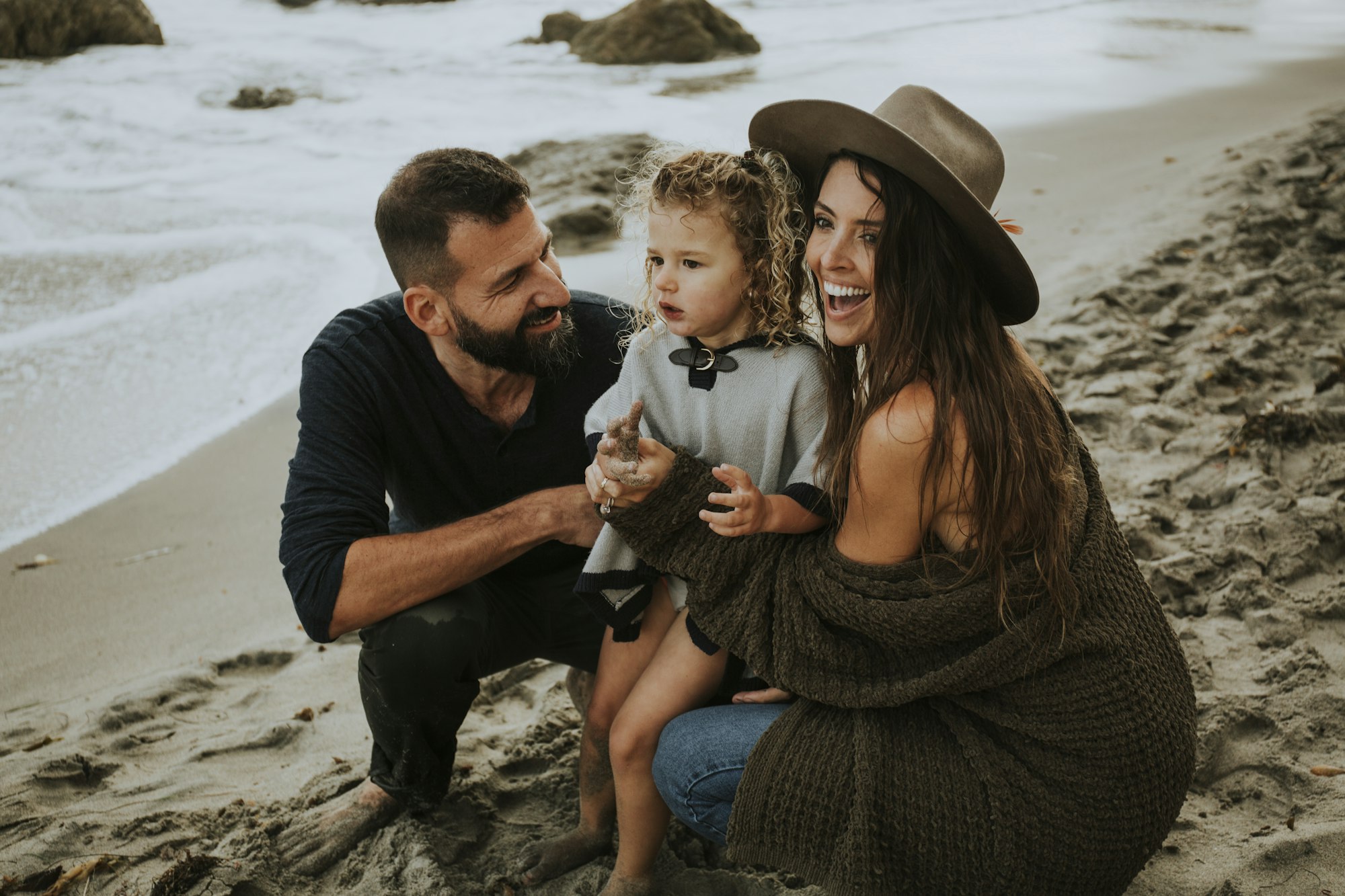 Happy family on a beach